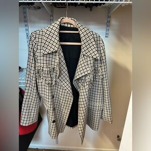 The Kooples Black and White Houndstooth Blazer